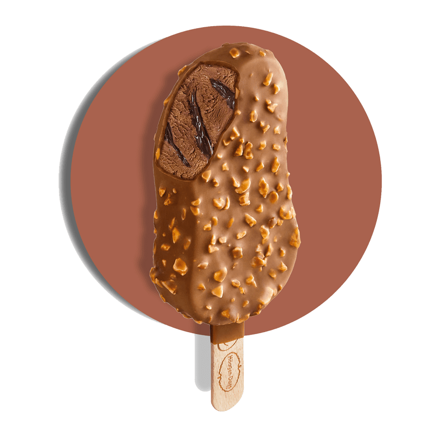 Haagen Dazs Choc Choc Almond Stickbar with a bite taken out